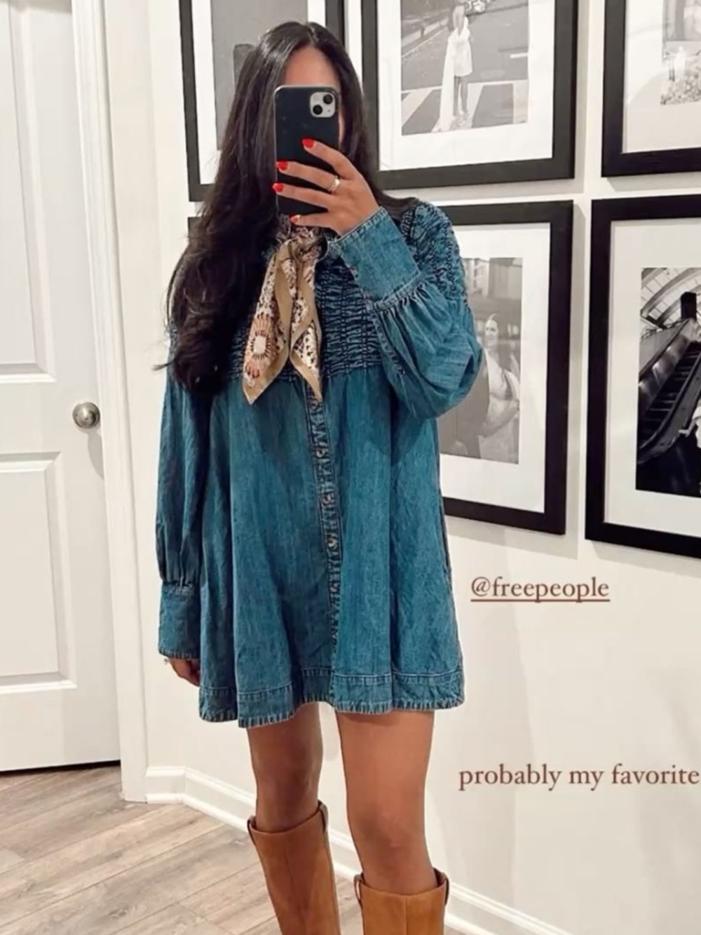 Free People | 100% cotton - Denim Find Me Now Mini Dress - Small